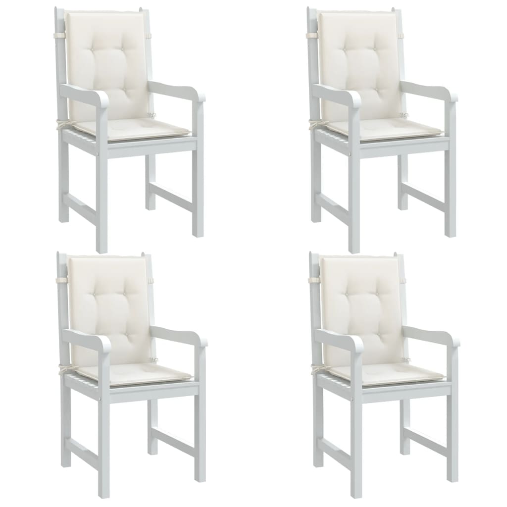 Cuscini Sedia Schiena Bassa 4 pz Crema Mélange 100x50x4 Tessuto 4002452