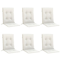 Cuscini Sedia Schiena Bassa 6 pz Crema Mélange 100x50x4 Tessuto 4002453