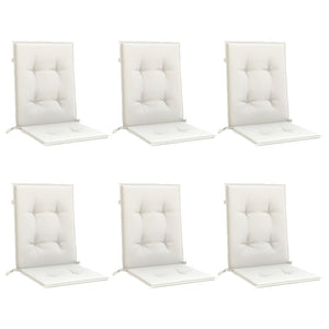 Cuscini Sedia Schiena Bassa 6 pz Crema Mélange 100x50x4 Tessuto