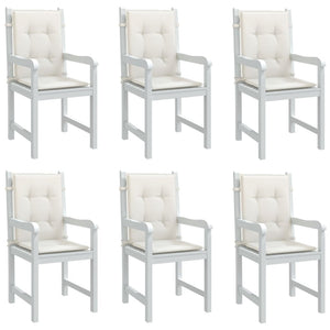 Cuscini Sedia Schiena Bassa 6 pz Crema Mélange 100x50x4 Tessuto 4002453