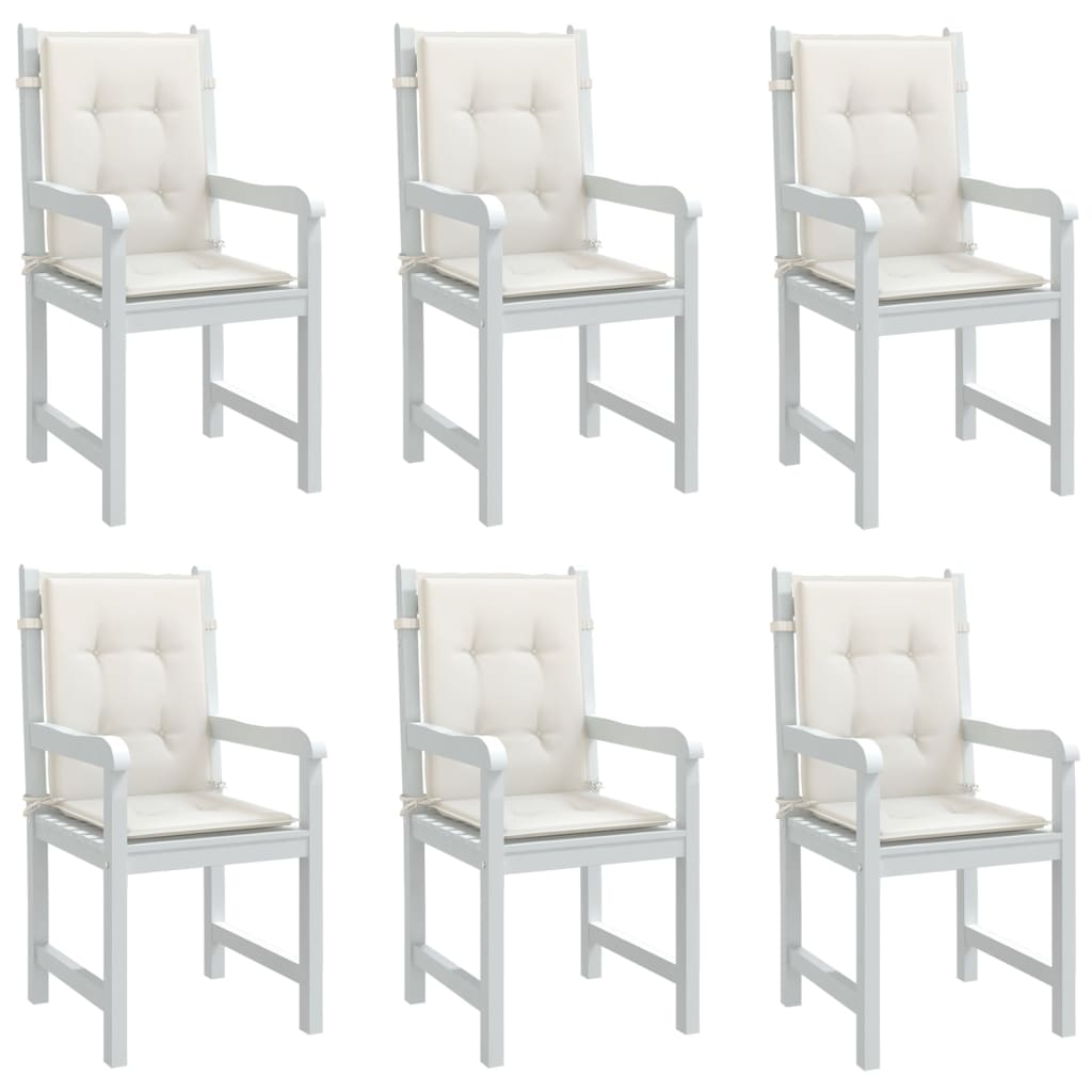 Cuscini Sedia Schiena Bassa 6 pz Crema Mélange 100x50x4 Tessuto