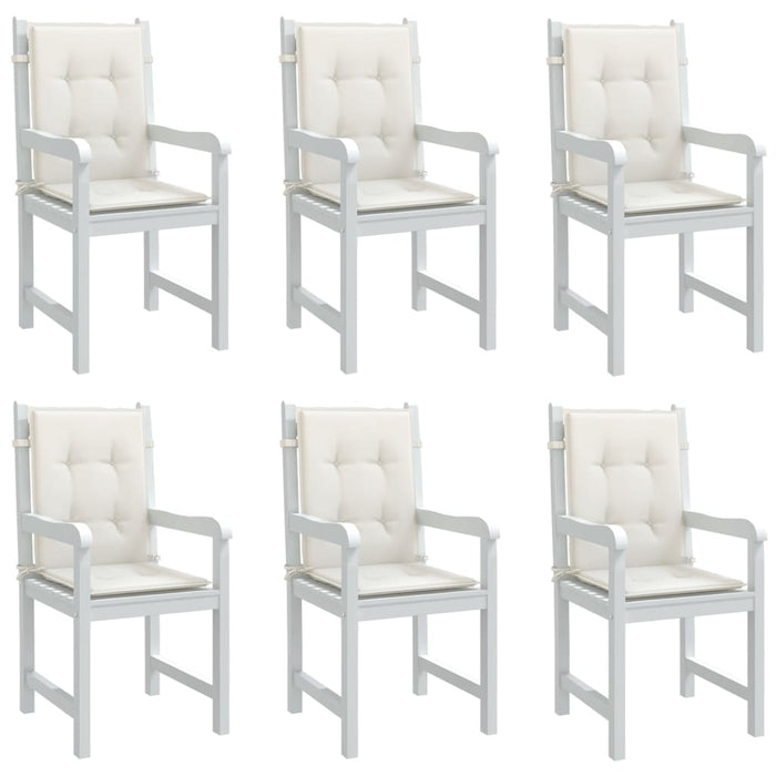 Cuscini Sedia Schiena Bassa 6 pz Crema Mélange 100x50x4 Tessuto