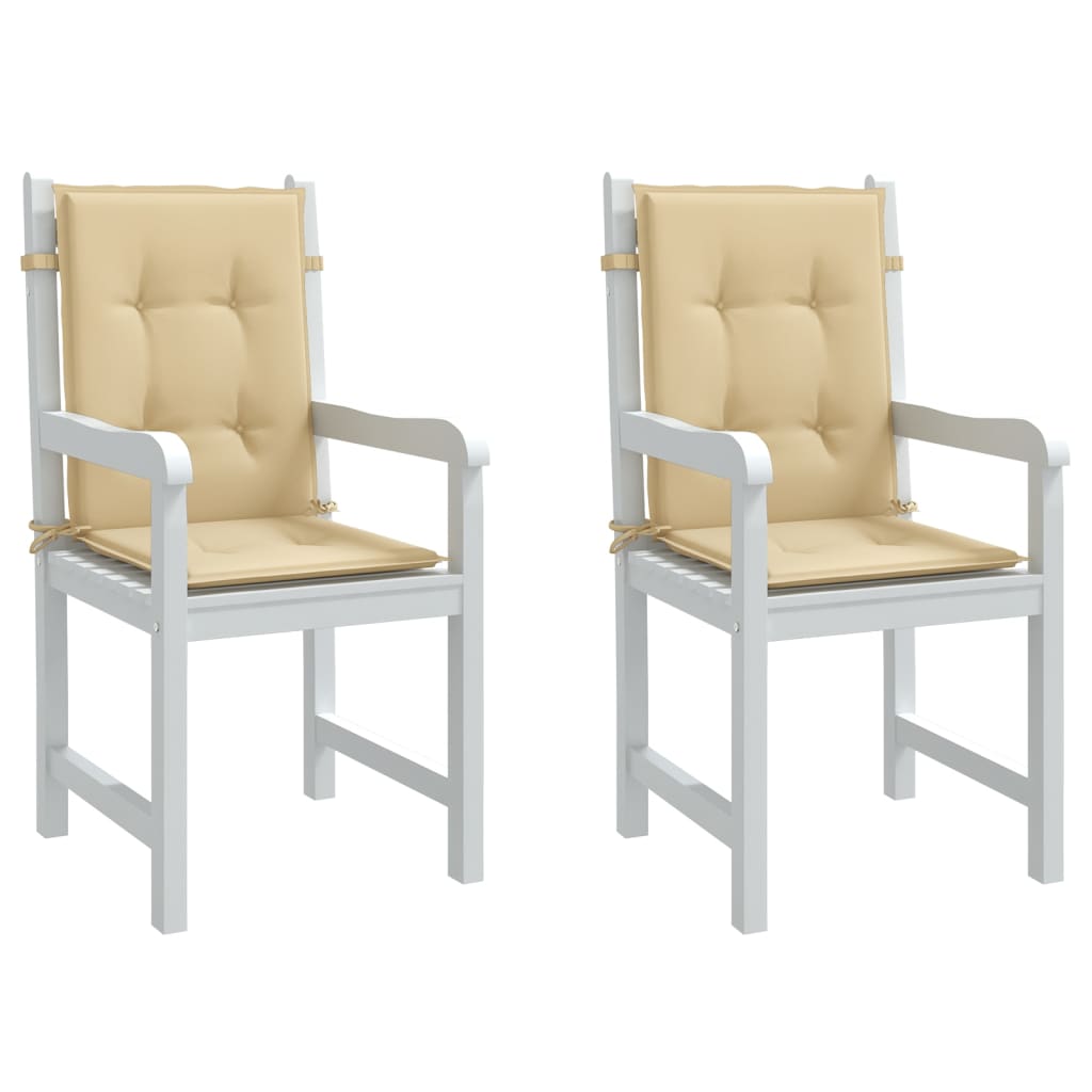 Cuscini Sedia Schiena Bassa 2 pz Beige Mélange 100x50x4 Tessuto 4002454