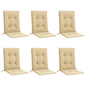 Cuscini Sedia Schiena Bassa 6 pz Beige Mélange 100x50x4 Tessuto 4002456