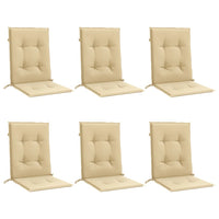 Cuscini Sedia Schiena Bassa 6 pz Beige Mélange 100x50x4 Tessuto