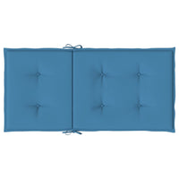 Cuscini Sedia Schiena Bassa 2 pz Blu Mélange 100x50x4 Tessuto