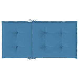 Cuscini Sedia Schiena Bassa 2 pz Blu Mélange 100x50x4 Tessuto 4002457