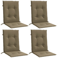 Cuscini Sedia Schiena Bassa 4 pz Tortora Mélange Tessuto 4002470