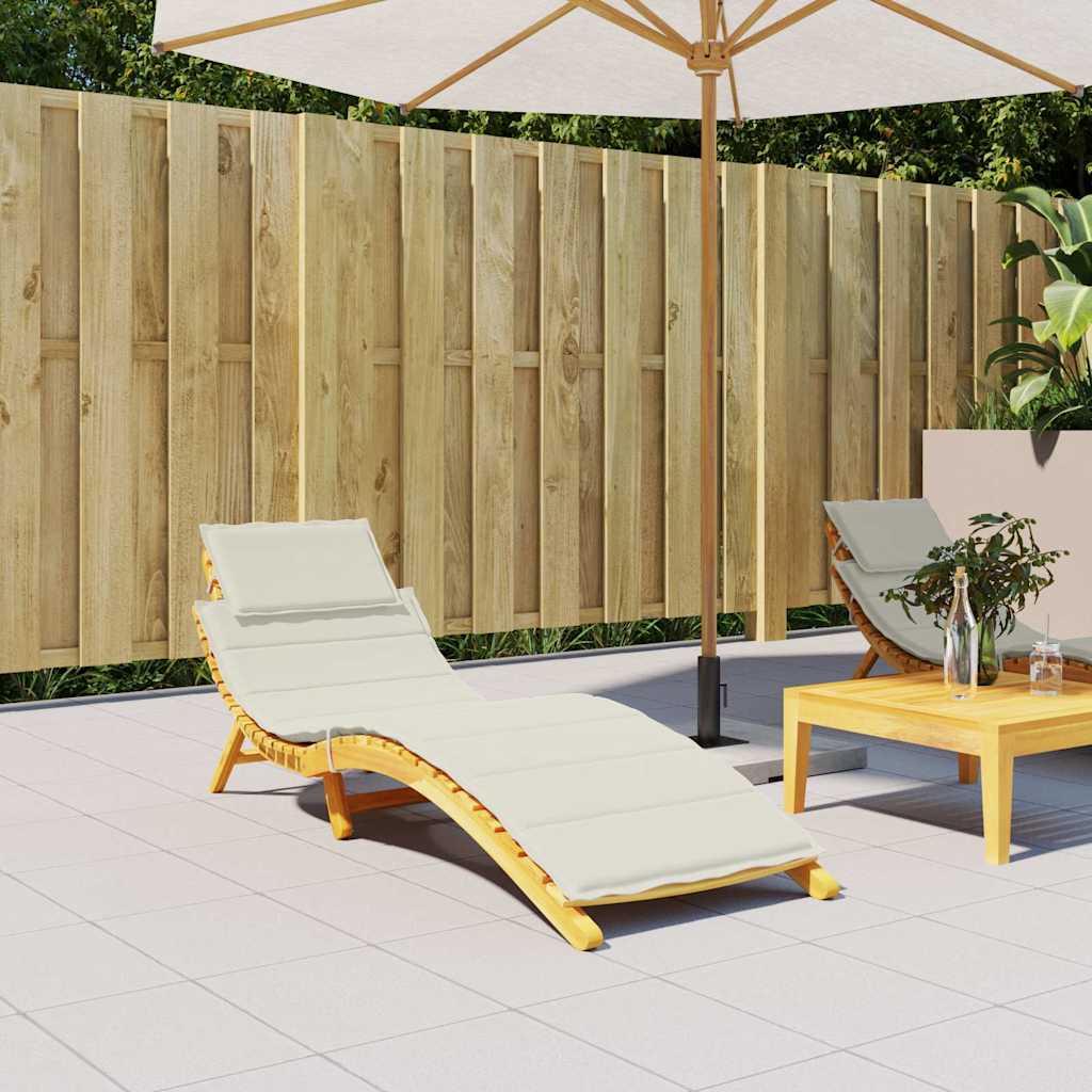 Cuscino per Lettino Prendisole Crema Mélange 186x58x3cm Tessuto 4002478