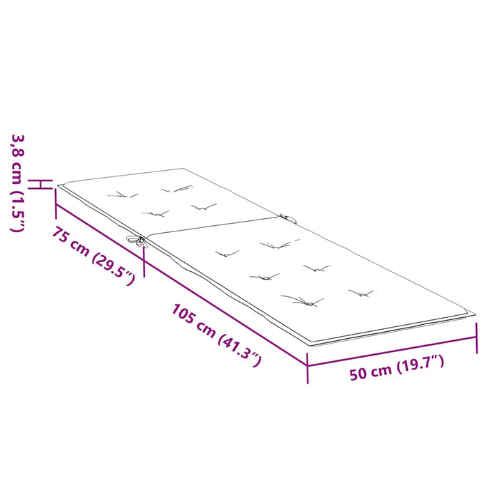 Cuscino per Sdraio Antracite Mélange (75+105)x50x3cm in Tessuto 4002486