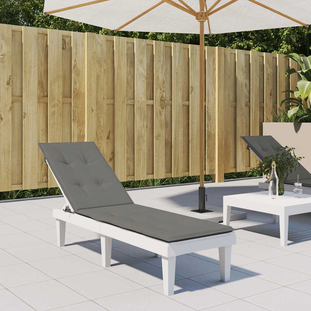 Cuscino per Sdraio Grigio Scuro Mélange (75+105) x 50 x 4 Tessuto