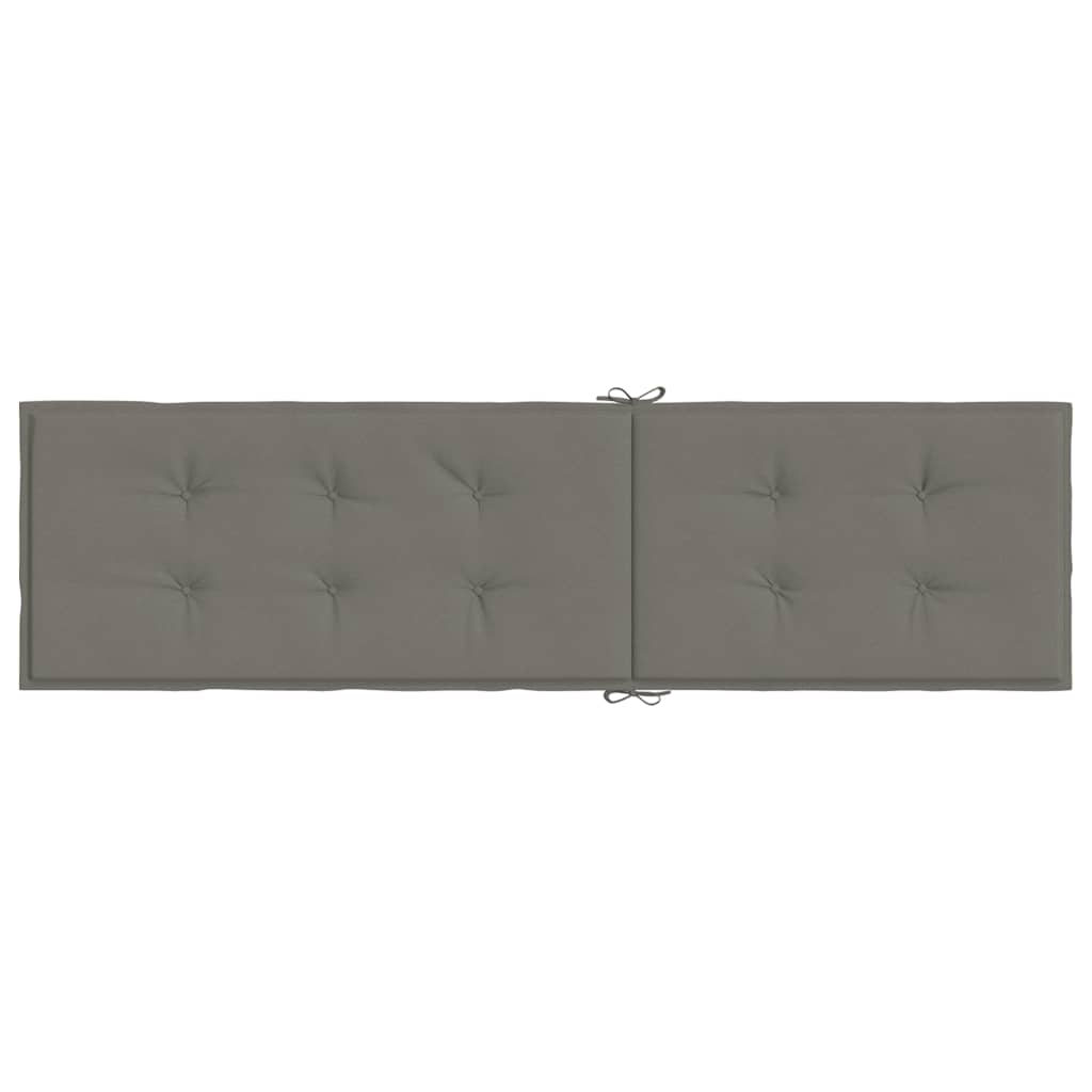 Cuscino per Sdraio Grigio Scuro Mélange (75+105) x 50 x 4 Tessuto