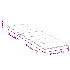 Cuscino per Sdraio Grigio Scuro Mélange (75+105) x 50 x 4 Tessuto