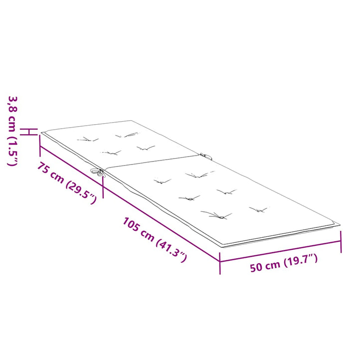 Cuscino per Sdraio Grigio Scuro Mélange (75+105) x 50 x 4 Tessuto