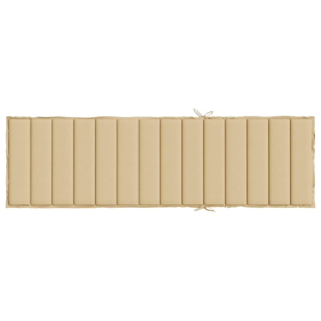 Cuscino per Lettino Prendisole Beige MÃ©lange 200x50x4cm Tessuto