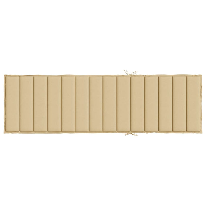 Cuscino per Lettino Prendisole Beige Mélange 200x60x4cm Tessuto 4002512