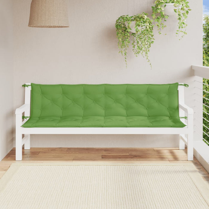 Cuscini Panca Giardino 2pz-Cuscini per panchina da esterno Verde M¨¦lange 200x50x7 cm Tessuto