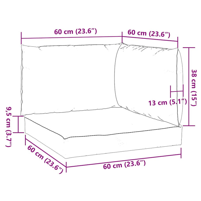 vidaXL Cuscini per Pallet 3 pz Verde Mélange in Tessuto