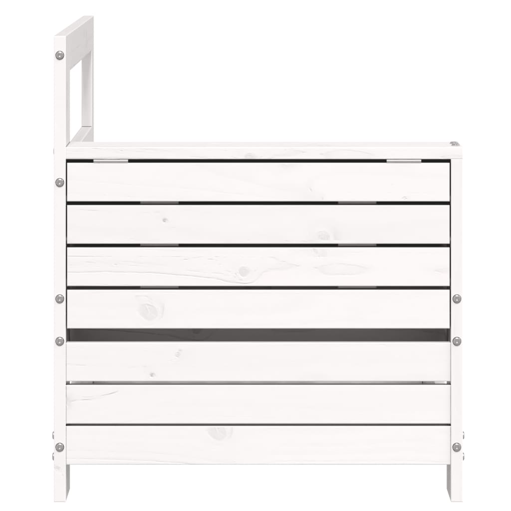 Divano Senza Braccioli da Giardino con Tavolino Bianco Pino 844879