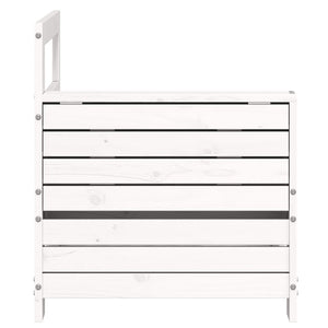 Divano Senza Braccioli da Giardino con Tavolino Bianco Pino 844879