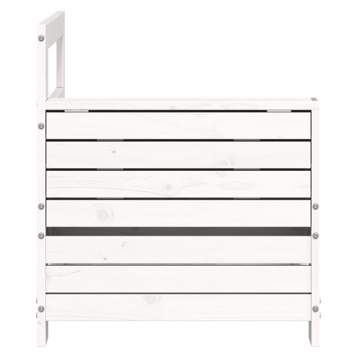 Divano Senza Braccioli da Giardino con Tavolino Bianco Pino 844879