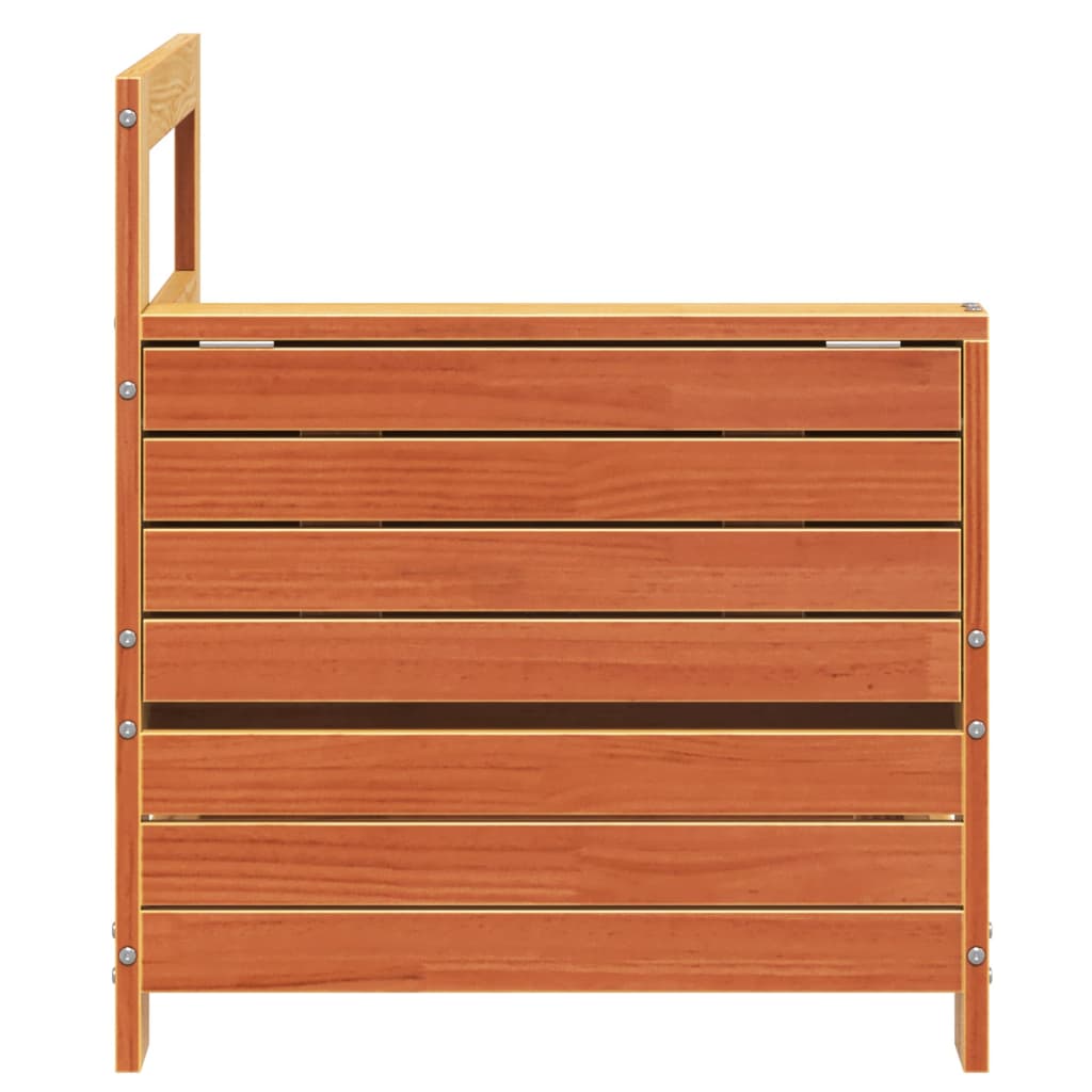 Divano senza Braccioli Giardino-Sofa da Giardino-Divanetto da esterno con Tavolino Marrone Cera Pino