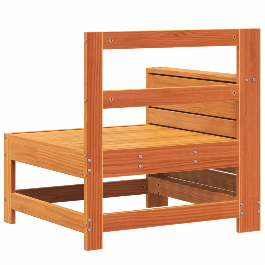 Divano senza Braccioli Giardino-Sofa da Giardino-Divanetto da esterno con Tavolino Marrone Cera Pino