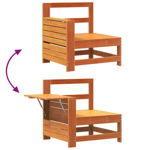 Divano senza Braccioli Giardino-Sofa da Giardino-Divanetto da esterno con Tavolino Marrone Cera Pino