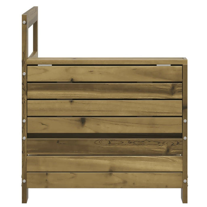 Divano senza Braccioli da Giardino con Tavolino Pino Impregnato 844882