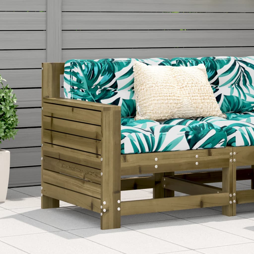 Divano senza Braccioli da Giardino-Sofa da Giardino-Divano da esterno 69x62x70,5cm Pino Impregnato