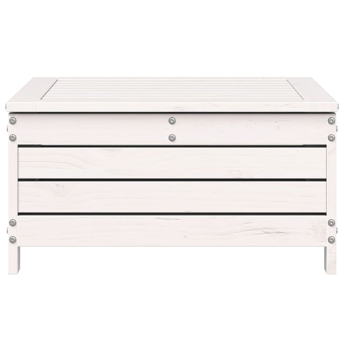 Poggiapiedi Giardino Bianco 62x63,5x32 cm Legno Massello Pino