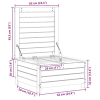 Poggiapiedi da Giardino 62x63,5x32 cm Legno Impregnato di Pino