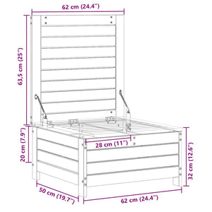 Poggiapiedi da Giardino 62x63,5x32 cm Legno Impregnato di Pino