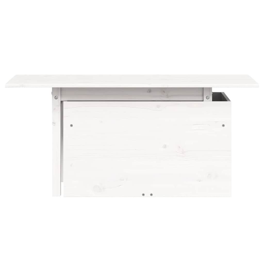 vidaXL Tavolo da Giardino Bianco 100x50x75cm in Legno Massello di Pino