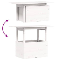 vidaXL Tavolo da Giardino Bianco 100x50x75cm in Legno Massello di Pino