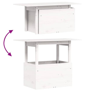 vidaXL Tavolo da Giardino Bianco 100x50x75cm in Legno Massello di Pino