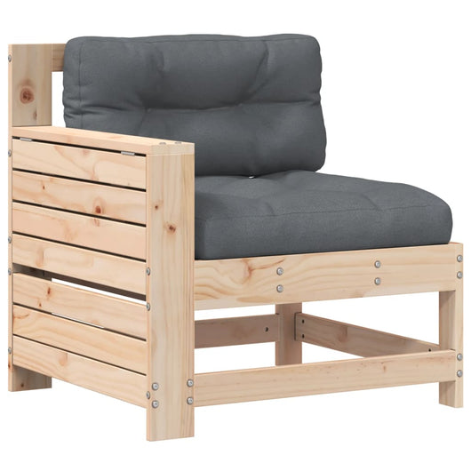 Divano Giardino Senza Braccioli con Cuscino-Sofa da Giardino-Divanetto da esterno Legno Massello Pino 445297