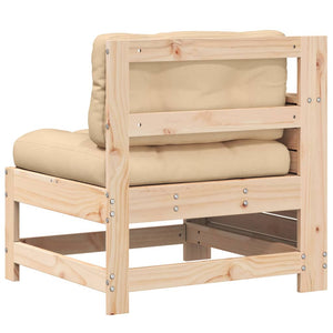 Divano Giardino Senza Braccioli con Cuscino-Sofa da Giardino-Divanetto da esterno Legno Massello Pino 312444
