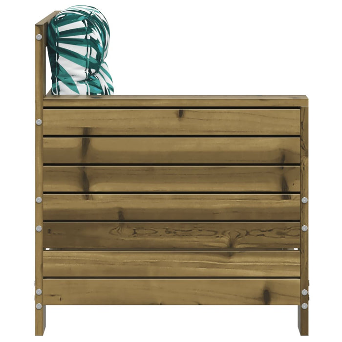 Divano da Giardino Senza Braccioli con Cuscini Impregnato Pino 844924