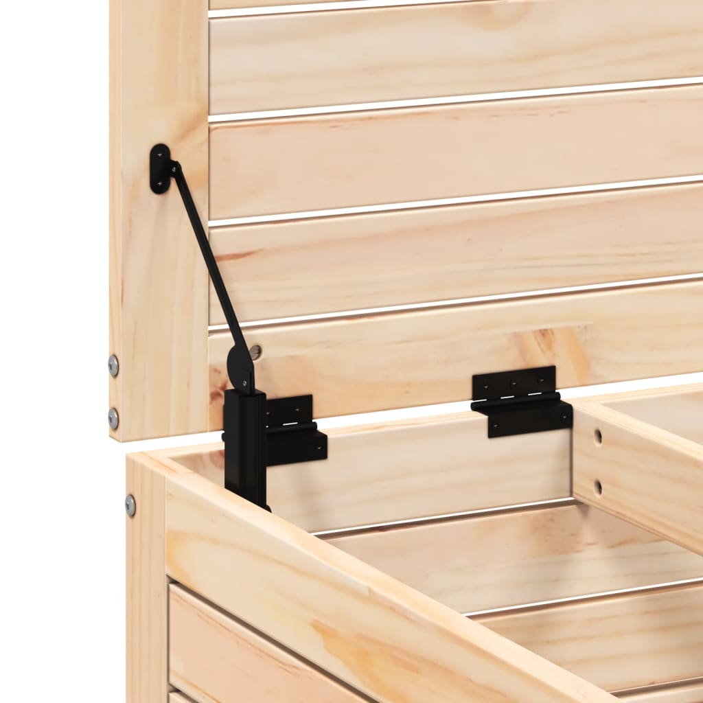 Poggiapiedi da Giardino con Cuscino in Legno Massello di Pino 844925