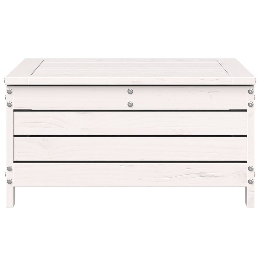 Poggiapiedi da Giardino con Cuscino Legno Massello Pino Bianco 844927