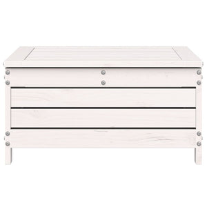 Poggiapiedi da Giardino con Cuscino Legno Massello Pino Bianco 844927