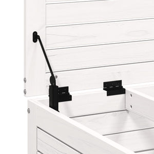 Poggiapiedi da Giardino con Cuscino Legno Massello Pino Bianco 844927