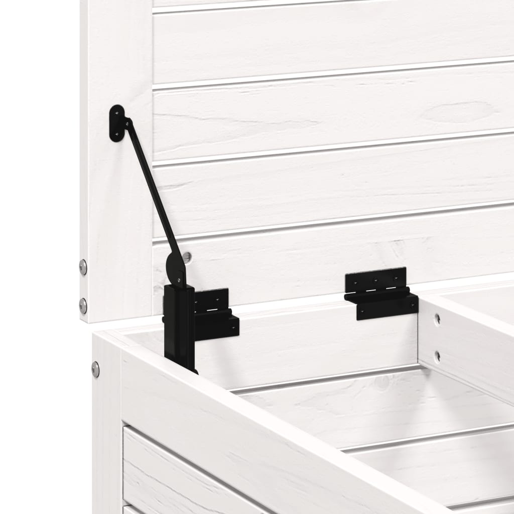 Poggiapiedi da Giardino con Cuscino Legno Massello Pino Bianco 844927