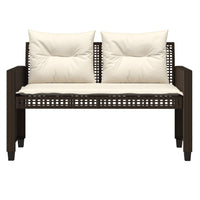 Set Divano da Giardino 4 pz Cuscini-Sofa da Giardino-Divanetto da esterno Marrone Polyrattan e Vetro