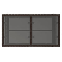 Set Divano da Giardino 4 pz Cuscini-Sofa da Giardino-Divanetto da esterno Marrone Polyrattan e Vetro