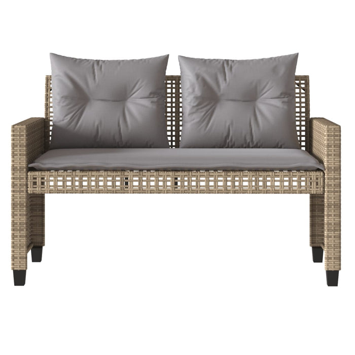 Set Divano da Giardino 4 pz con Cuscini-Sofa da Giardino-Divanetto da esterno Beige Polyrattan Vetro 468856
