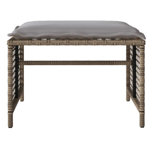 Set Divano da Giardino 4 pz con Cuscini-Sofa da Giardino-Divanetto da esterno Beige Polyrattan Vetro 468856