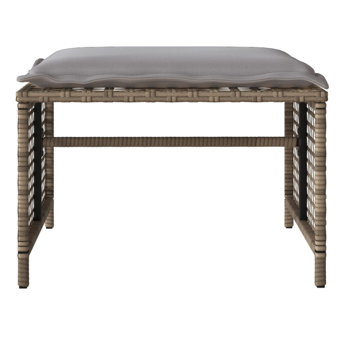 Set Divano da Giardino 4 pz con Cuscini-Sofa da Giardino-Divanetto da esterno Beige Polyrattan Vetro 468856