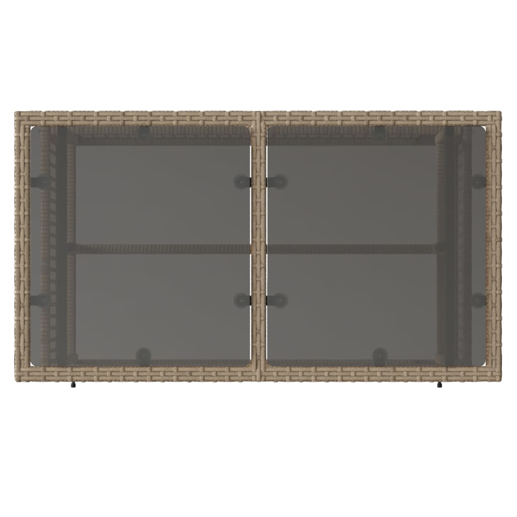 Set Divano da Giardino 4 pz con Cuscini-Sofa da Giardino-Divanetto da esterno Beige Polyrattan Vetro 468856